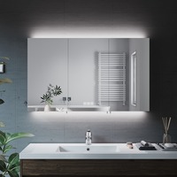 ELEGANT 1000 x 600mm Bathroom Mirror Cabinet with Shaver Socket & Demister Pad