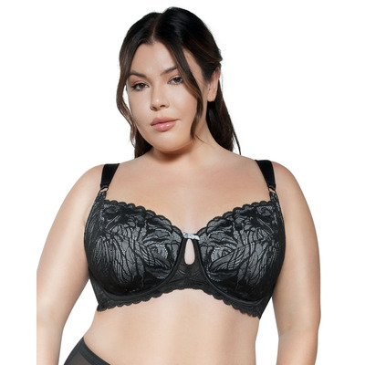 Parfait Charlotte Lace Lace Unlined Bra - Black Onyx