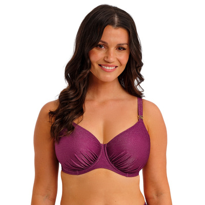 Fantasie Paros Coast Underwired Gathered Full Cup Bikini Top - Berry Shimmer