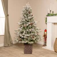 Kensington Fir Artificial Pre-Lit Frosted PE Christmas Tree 4.5FT