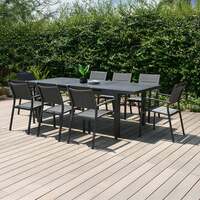 Bracken Outdoors Maldives 8 Seat Rectangular Aluminium and Textilene Extending Garden Furniture Dining Set, Early March 2026
