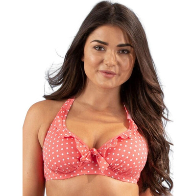 Pour Moi Hot Spots Halter Bikini Top - Coral