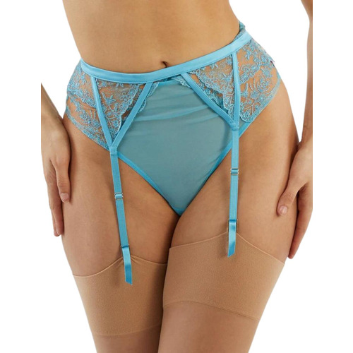 Playful Promises Cassia Suspender Belt - Blue
