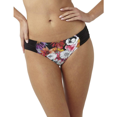 Panache Annalise Gather Bikini Brief - Black Floral