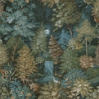 Midnight Woods Wallpaper Teal / Yellow Holden 14150