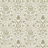 Laura Ashley Ashstead Damask Wallpaper Hedgerow Green 143333