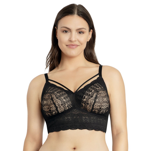 Parfait Mia Lace Wire Free Padded Bralette - Black