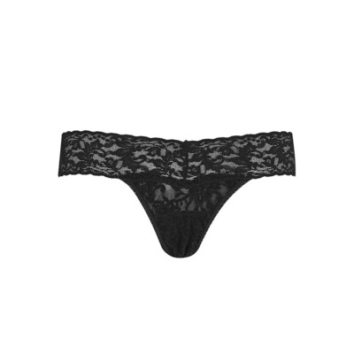 Signature Rolled Lace Thong - Black Shop Now - Rhoda Revils