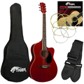 Click to view product details and reviews for Tiger Electro Acoustic Guitar For Beginners Red.