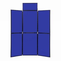 Image of 6 Panel Folding Display Stand Black Frame/Royal Fabric