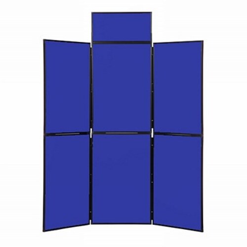 6 Panel Folding Display Stand Black Frame/Royal Fabric