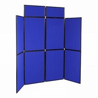 Image of 8 Panel Folding Display Stand Black Frame/Royal Fabric