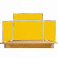 Image of Midi Desk Top Display Stand Grey Frame/Yellow Fabric
