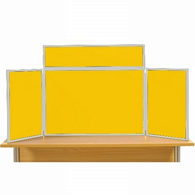 Midi Desk Top Display Stand Grey Frame/Yellow Fabric