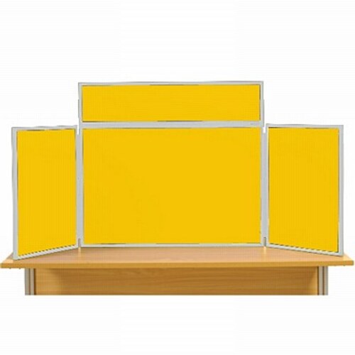 Midi Desk Top Display Stand Grey Frame/Yellow Fabric