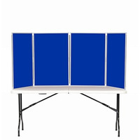 Image of 4 Panel Maxi Desk Top Display Stand Grey Frame/Royal Fabric