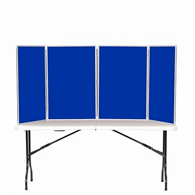 4 Panel Maxi Desk Top Display Stand Grey Frame/Royal Fabric