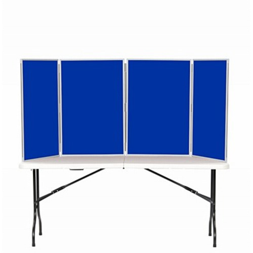 4 Panel Maxi Desk Top Display Stand Grey Frame/Royal Fabric