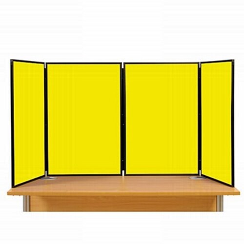 4 Panel Maxi Desk Top Display Stand Black Frame/Yellow Fabric