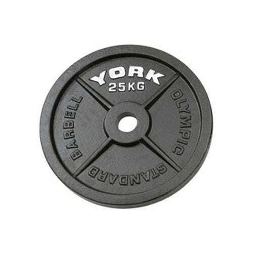 York 25kg Hammertone Cast Iron Olympic Plate