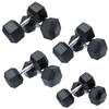 Image of DKN 22.5, 25, 27.5 and 30kg Rubber Hex Dumbbell Set