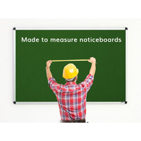 Image of Made to Measure Felt Noticeboard Up to 2400x1200mm Green Fabric Aluminium Frame