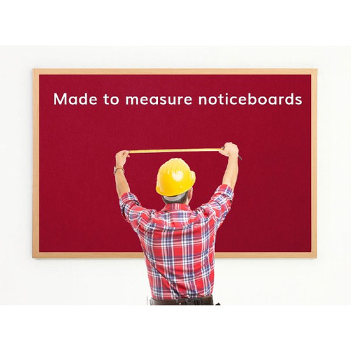 Made to Measure Felt Noticeboard Up to 1500x1200mm Burgundy Fabric Oak Frame
