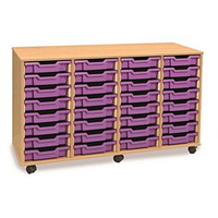 Image of 32 Shallow Tray Unit Beech Finish Other Colour Trays