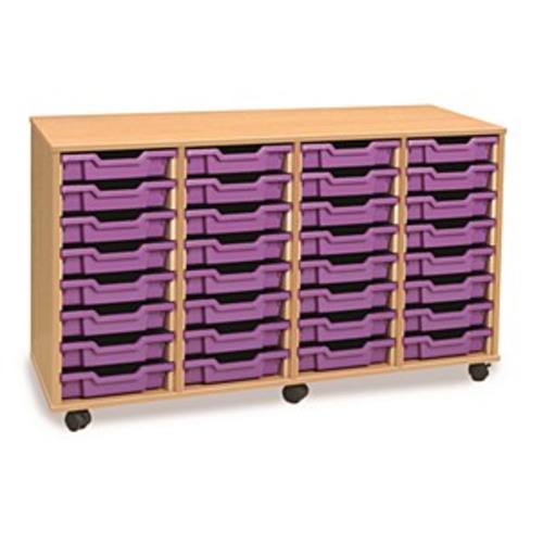 32 Shallow Tray Unit Beech Finish Other Colour Trays