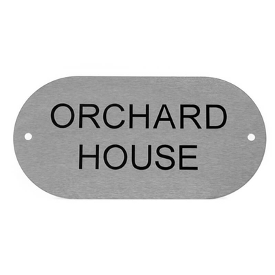 Stainless Steel Oval House Sign 20 x 10cm