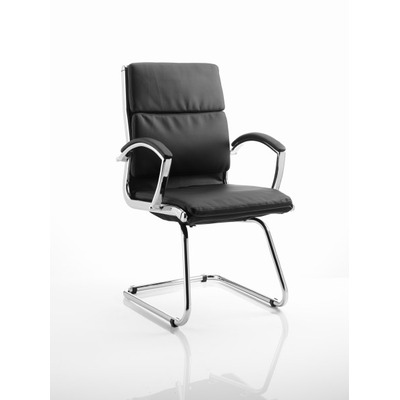 Classic Executive Leather Visitor Chair Black