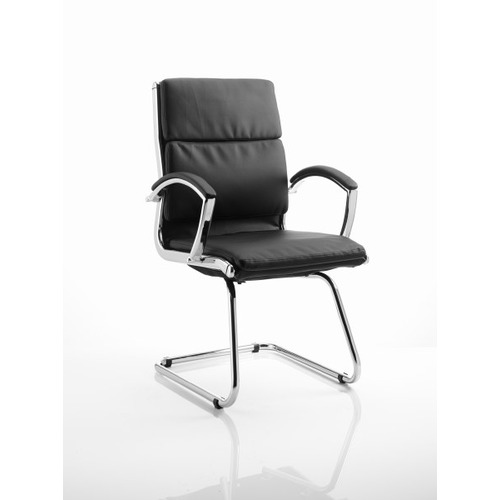 Classic Executive Leather Visitor Chair Black