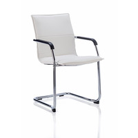 Image of Echo II White Leather Visitor Chair