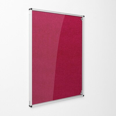 Eco-Colour Resist-a-Flame Tamperproof Noticeboard 1200 x 900mm RASPBERRY