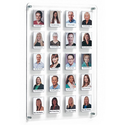 Crystal Wall Staff Photo Board 20 Pocket