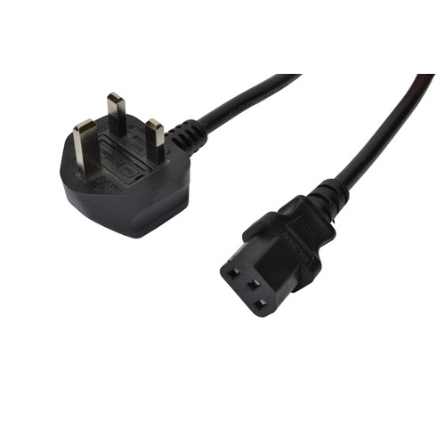 Power Lead IEC -13 Amp Plug - Kettle Style Connector 2M Long 10 Amp Fuse