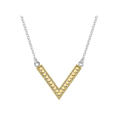 V Reversible Necklace - Gold & Silver
