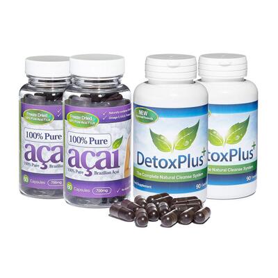 100% Pure Acai Berry Colon Cleanse Combo 1 Month Supply - 2 Month Supply