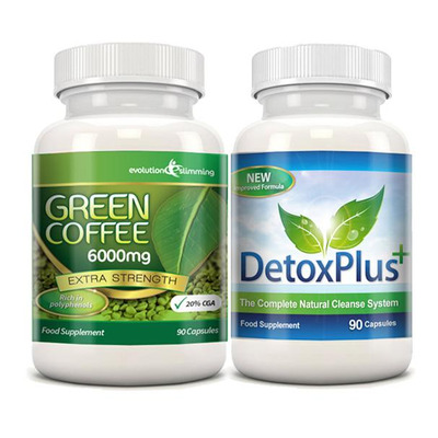 Green Coffee Bean Extract 6000mg Detox Combo Pack - 1 Month Supply