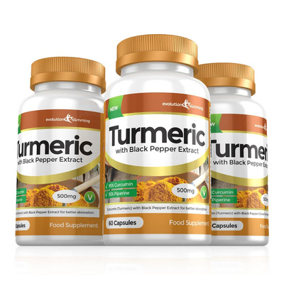 Turmeric 95% Curcumin & Black Pepper Extract 500mg - 180 Capsules