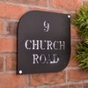 Image of Matt Black Acrylic House Sign With Mirrored Base Layer - 30 x 30cm