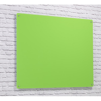 Wall Mounted Glass Board 600 x 450mm Lime