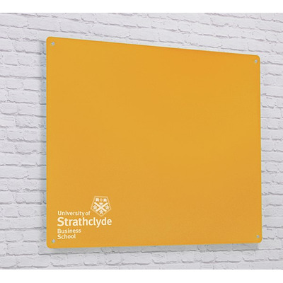 Magnetic Glass Board with your Logo 600 x 450mm Gold