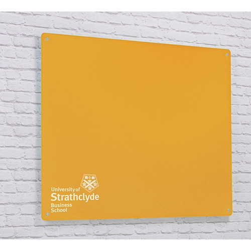 Magnetic Glass Board with your Logo 600 x 450mm Gold