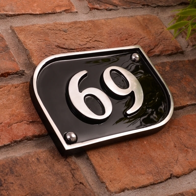 Aluminium Half Curved Rectangle House Number
