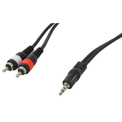 3.5mm Stereo Jack To Two Phono RCA Lead 0.2m