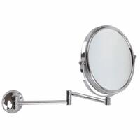 Image of 5x Magnification Chrome Wall Mounted Extendable Mirror Round