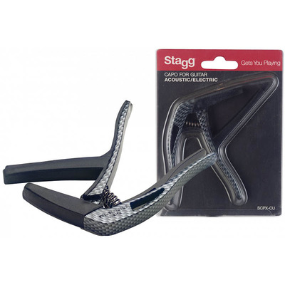 Image of Stagg Acoustic/Electric Guitar Capo - Carbon Black finish