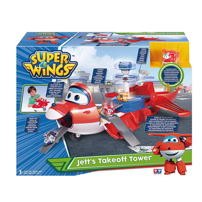 Super Wings - Jetts Takeoff Tower 2-in-1 Toy Playset, Includes Figure Super Wings - Jetts Takeoff Tower 2-in-1 Toy Playset, Includes Figure