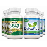 Image of Pure Svetol Green Coffee Bean 50% CGA & Detox Cleanse Pack - 3 Month Supply
